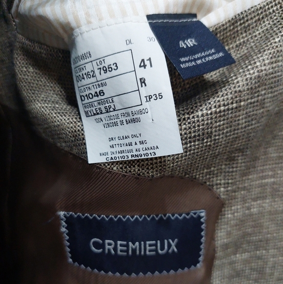 Cremieux Any Occasion Sports Coat Men's Size 41R Tan Two Button Classic Blazer - Picture 7 of 13